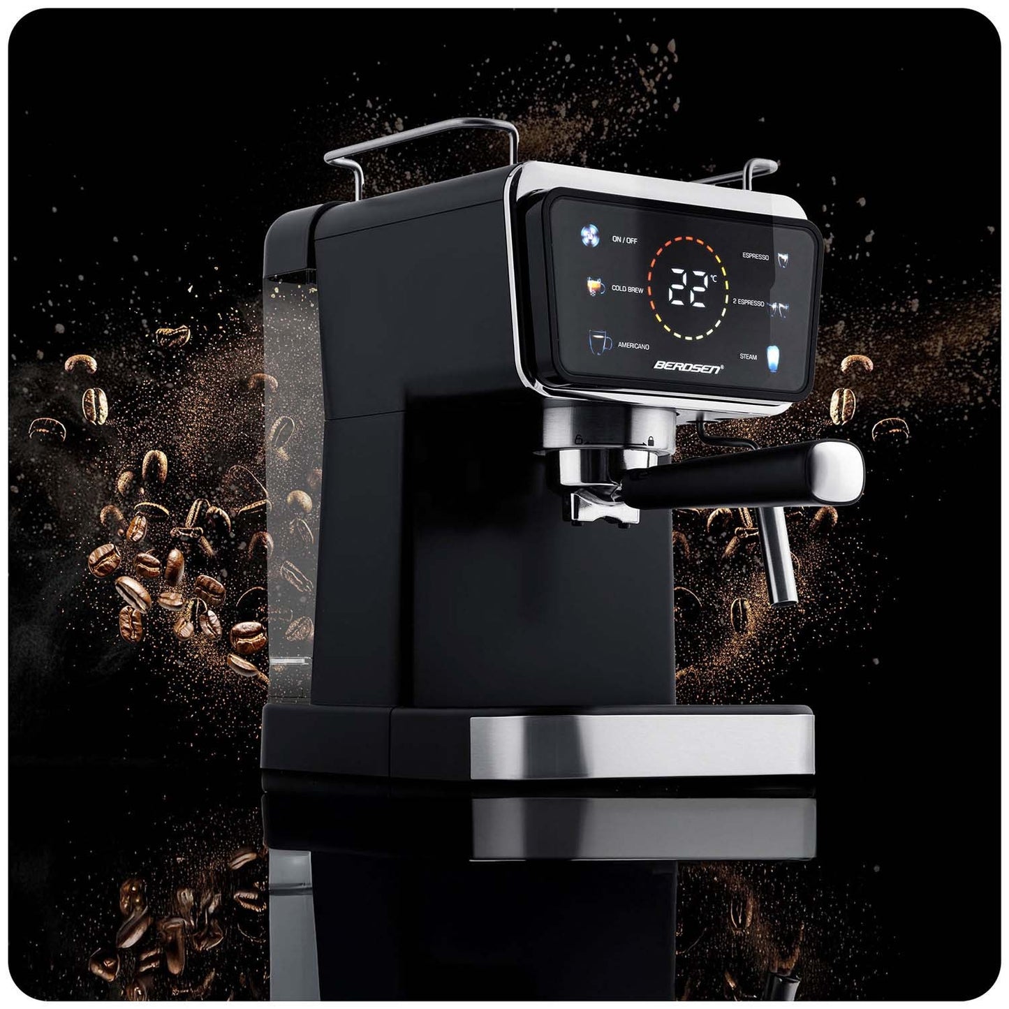 Berdsen BD-771 20 bar coffee machine, black