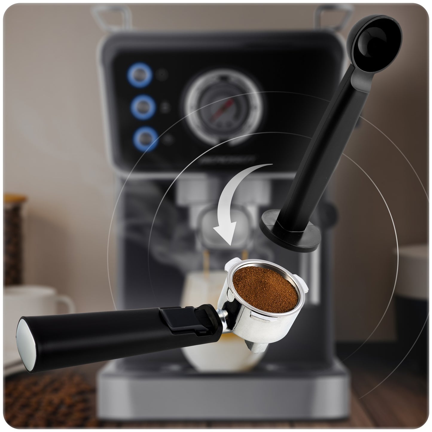 Berdsen BD-772 20 bar coffee machine, black