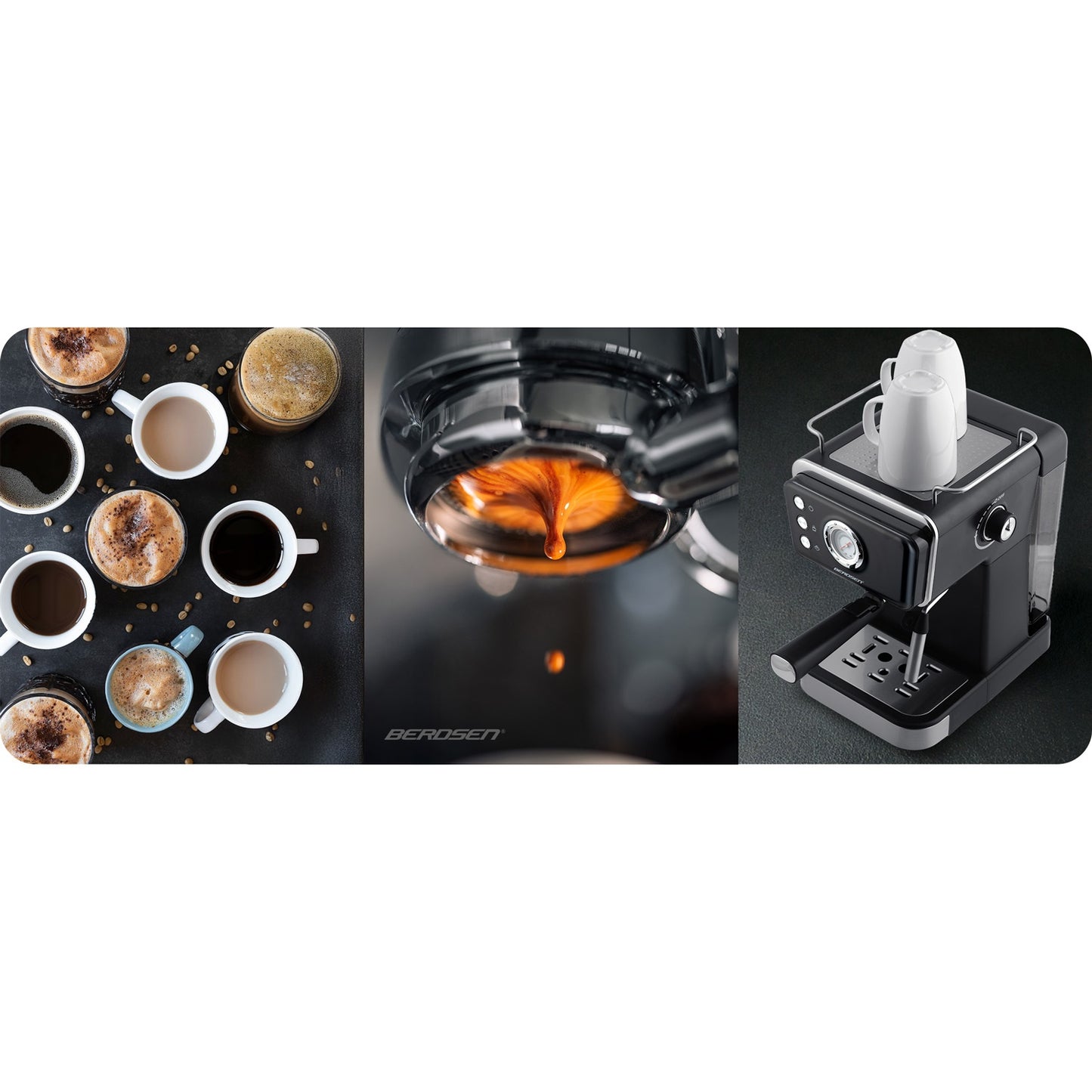 Berdsen BD-772 20 bar coffee machine, black
