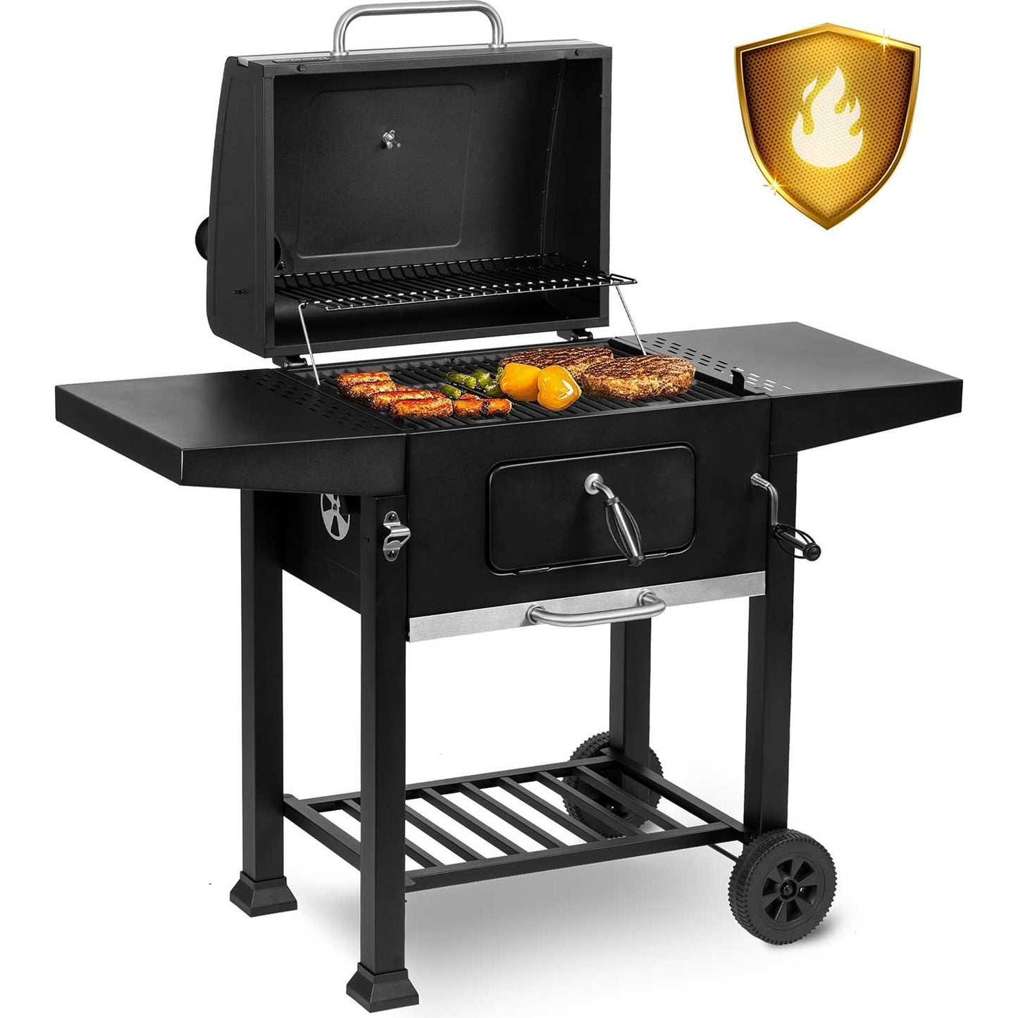Berdsen BD-890 black charcoal grill with cover