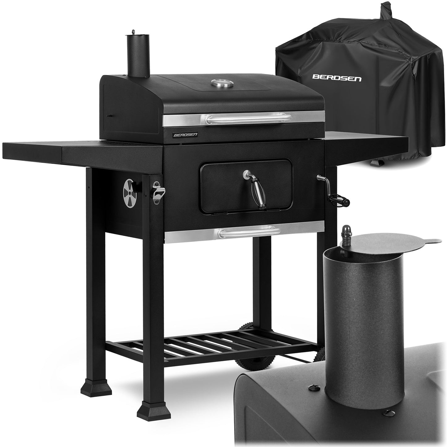 Berdsen BD-890 black charcoal grill with cover