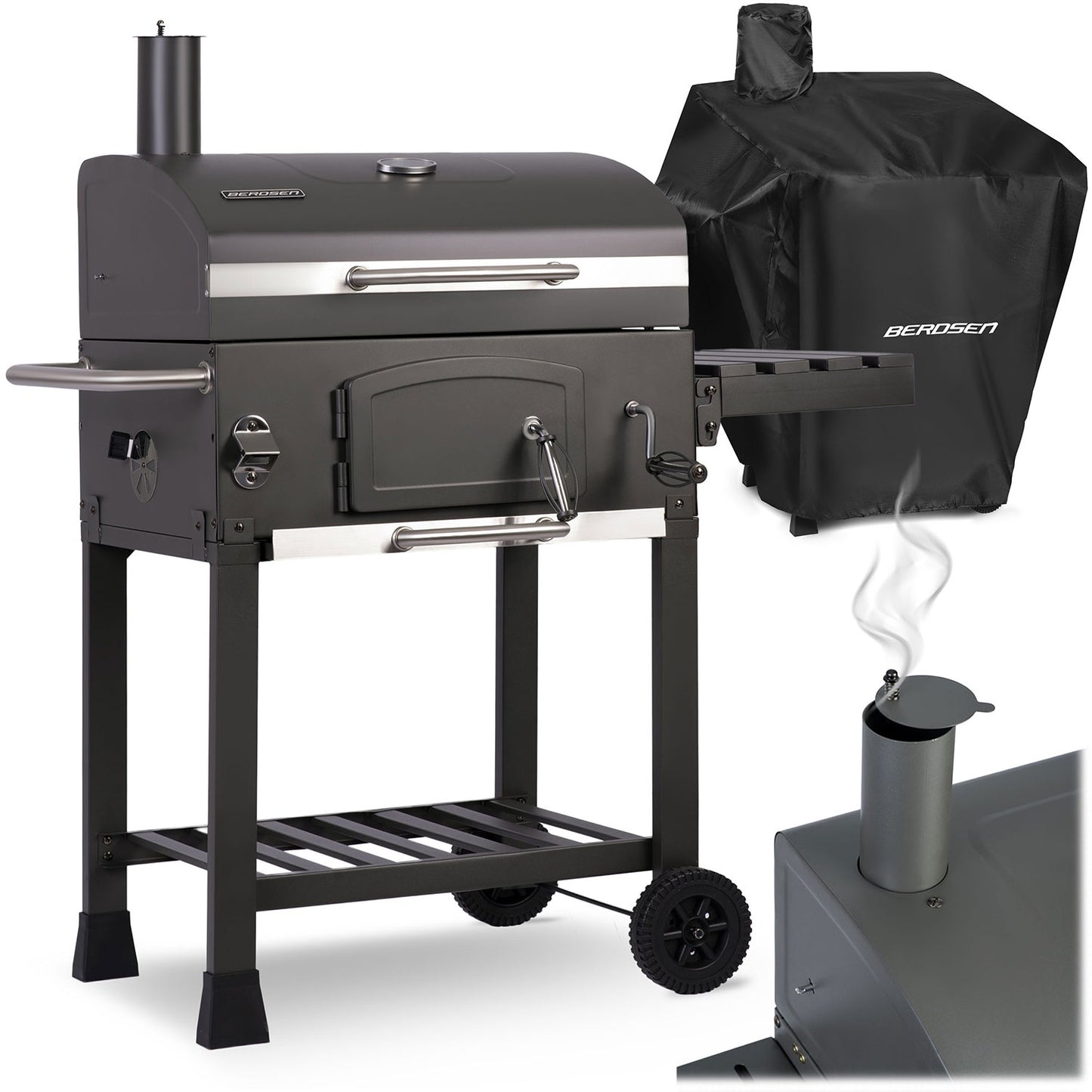 Berdsen BD-891 black charcoal grill with cover