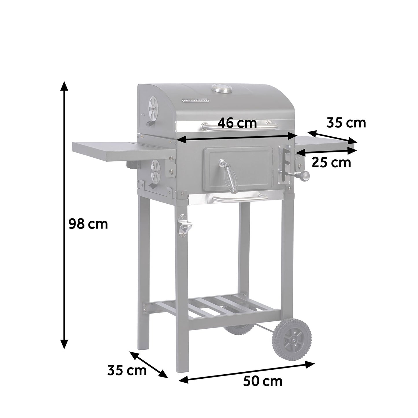 Berdsen BD-892 black charcoal grill with cover