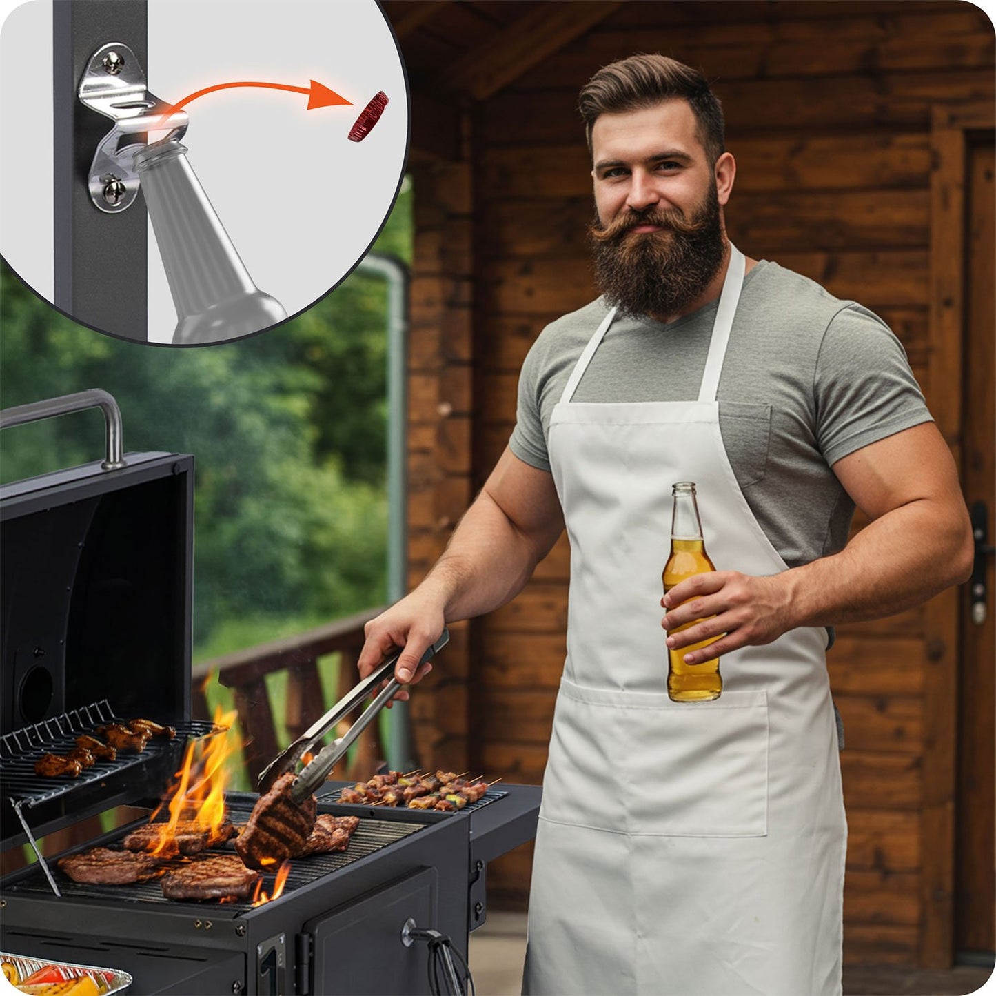 Berdsen BD-892 black charcoal grill with cover