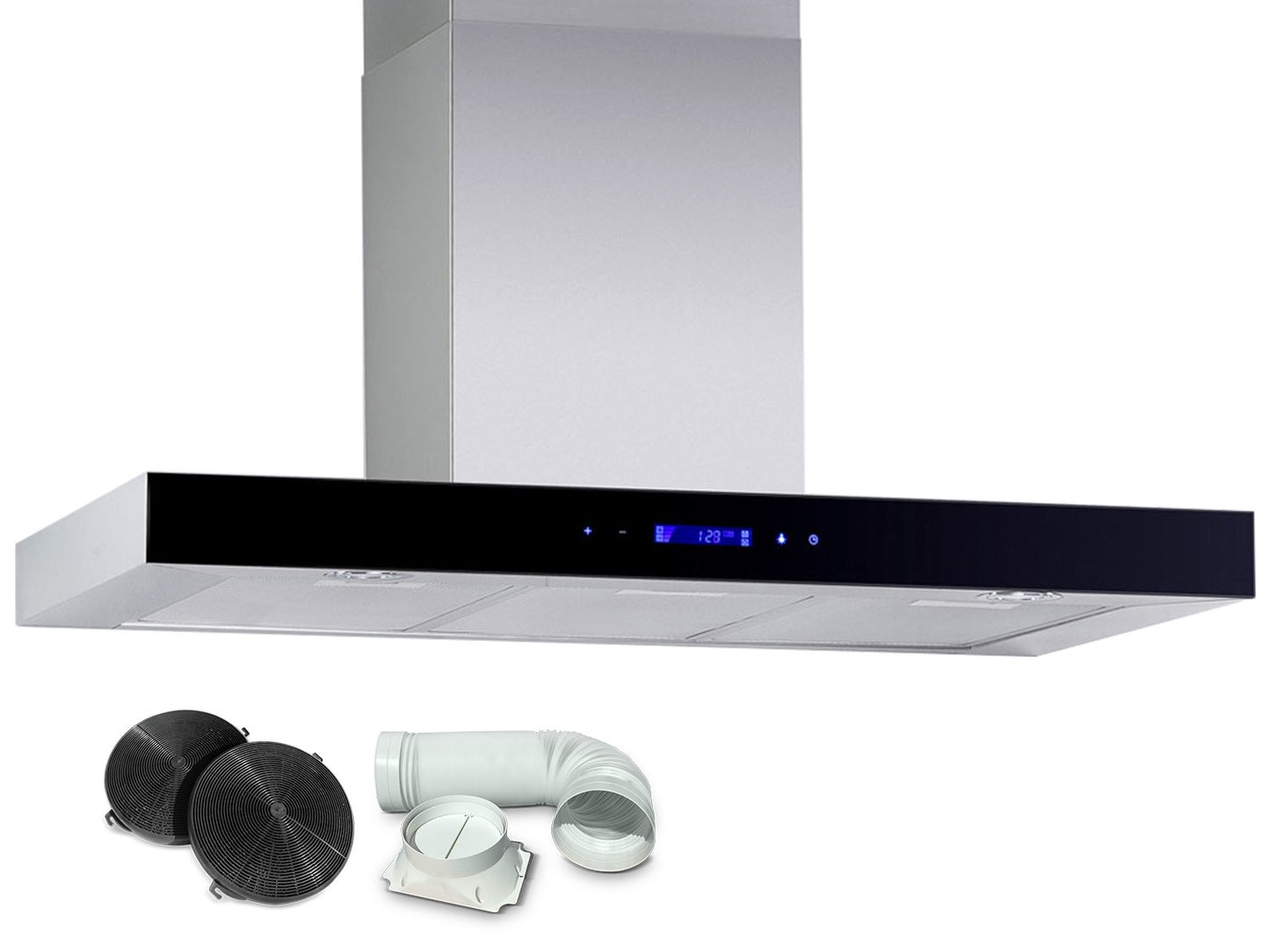 Berdsen BN-KE3 INOX chimney kitchen hood + glass