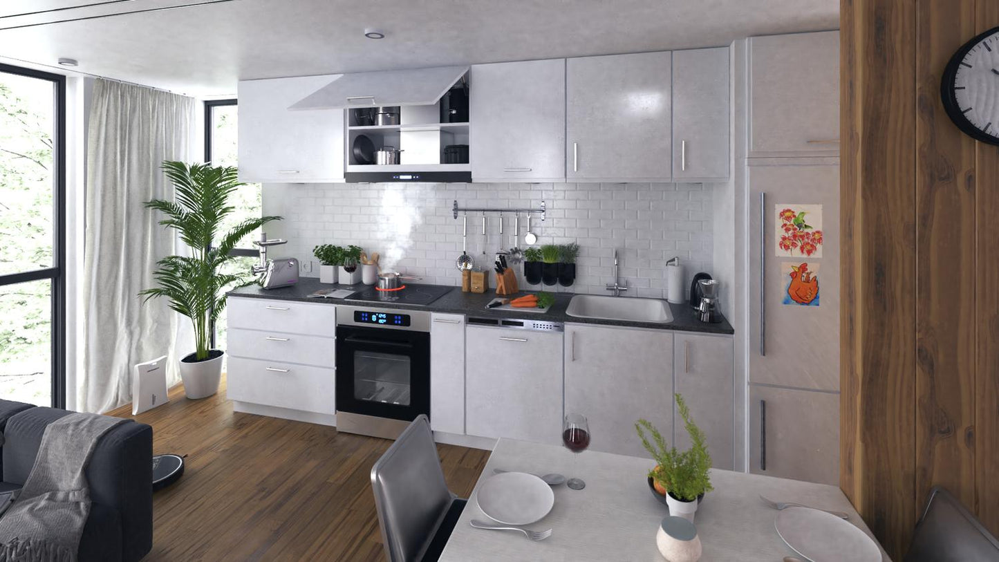Berdsen BN-KE3 INOX chimney kitchen hood + glass