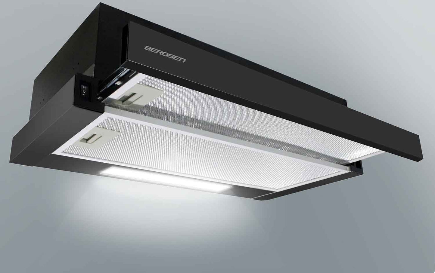 Berdsen BT-230 telescopic kitchen hood, matt black