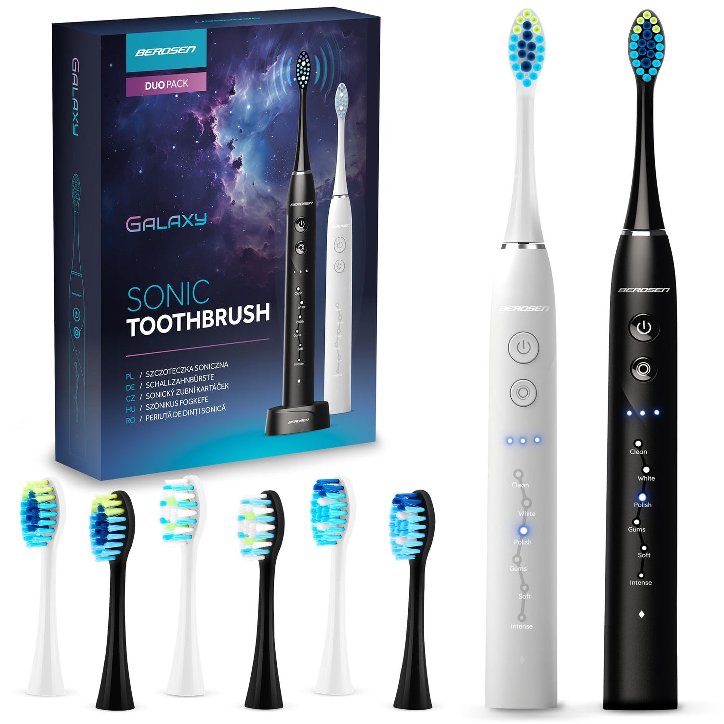 Berdsen Galaxy Duo sonic toothbrush set of 2