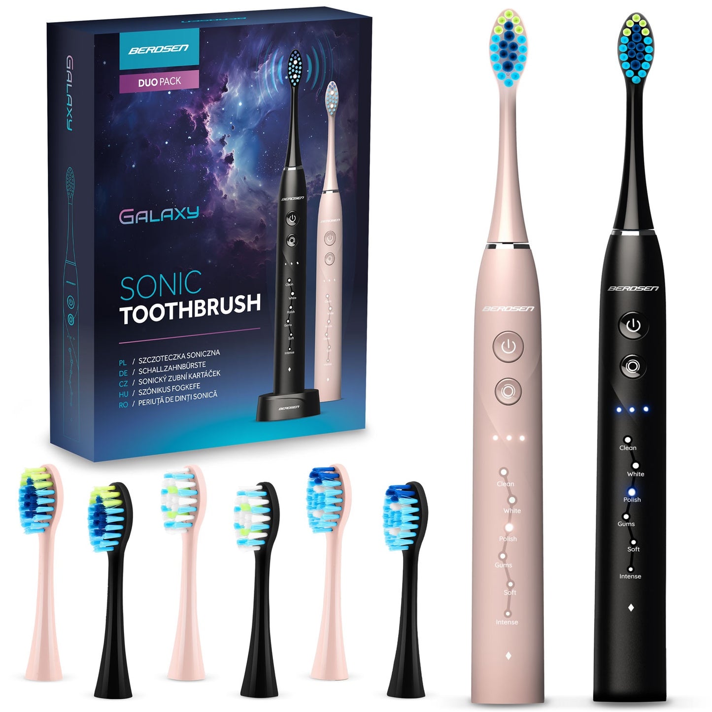 Berdsen Galaxy Duo sonic toothbrush set of 2