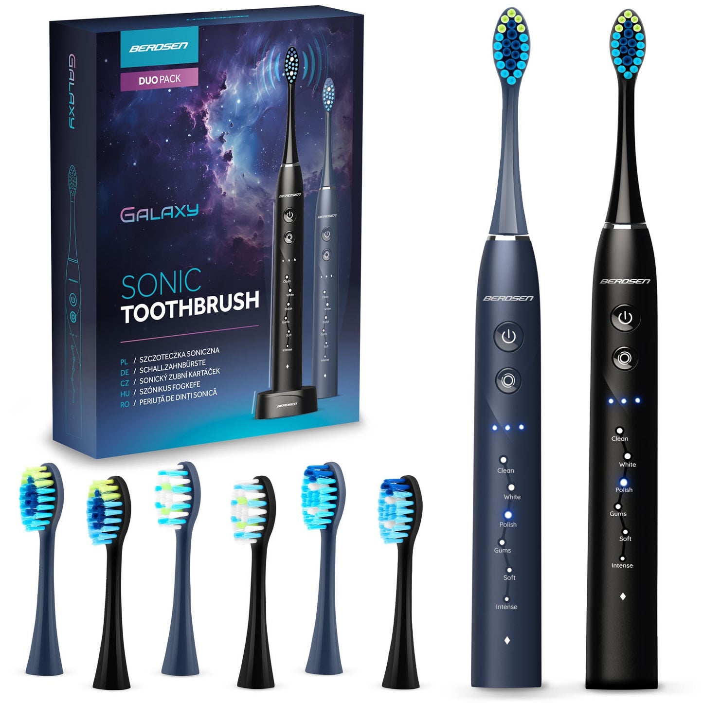 Berdsen Galaxy Duo sonic toothbrush set of 2