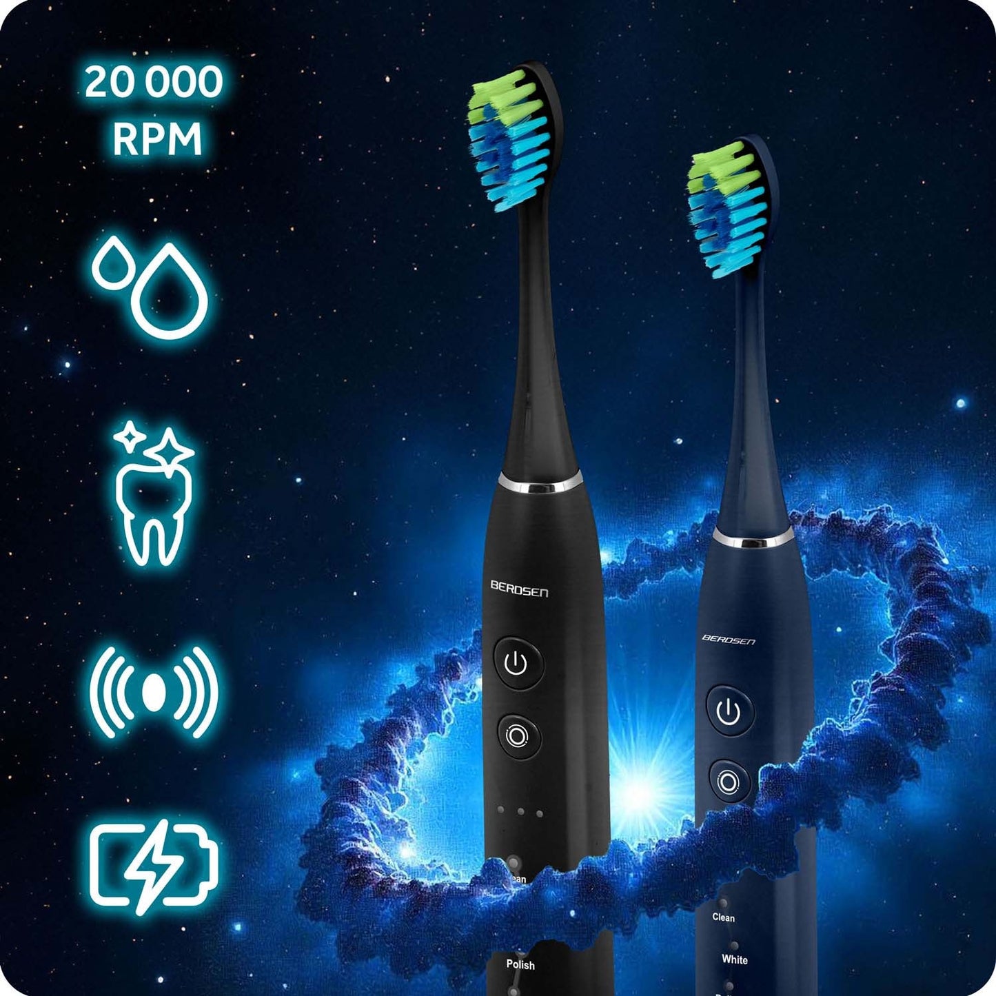 Berdsen Galaxy Duo sonic toothbrush set of 2