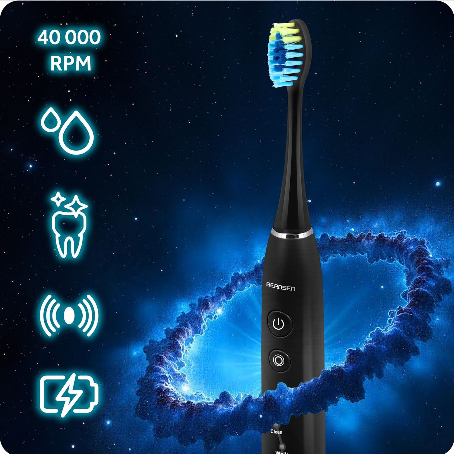 Berdsen Galaxy sonic toothbrush, black