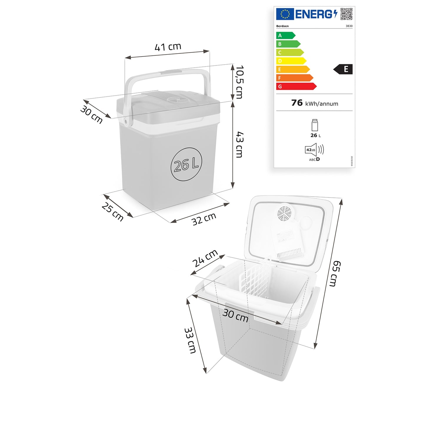 Berdsen Icemax tourist refrigerator 26 liters ECO mode - blue