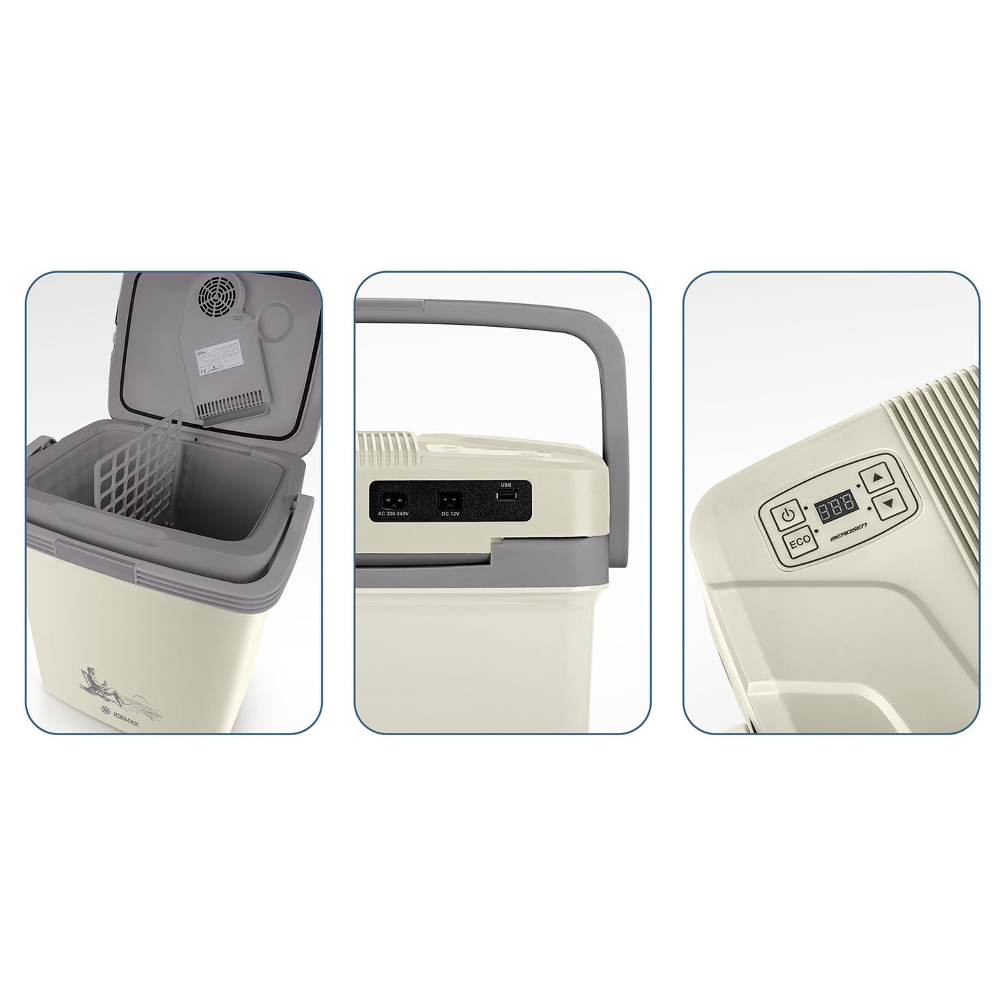 Berdsen Icemax tourist refrigerator 26 liters ECO mode - cream