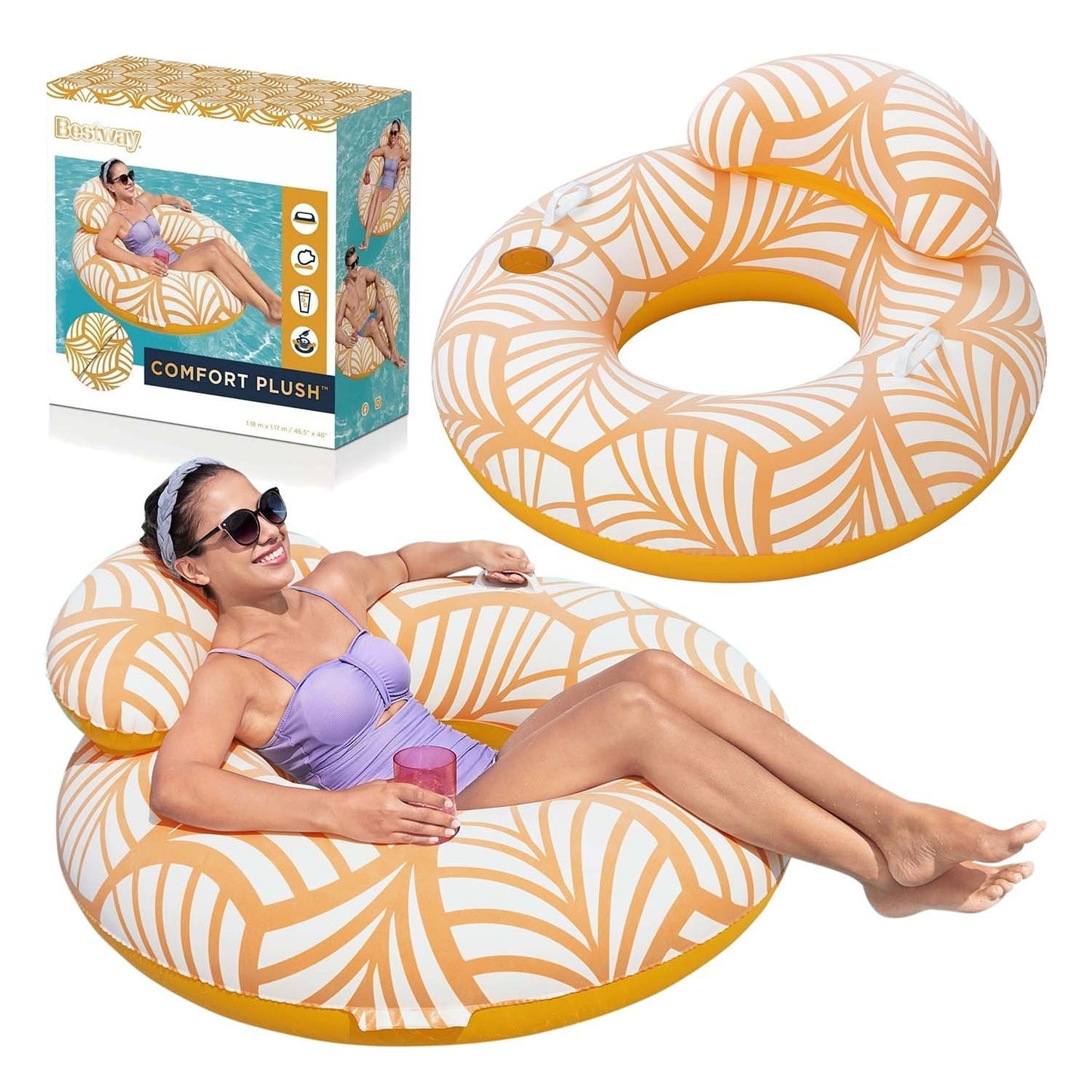 Bestway 43643 swimming ring with backrest