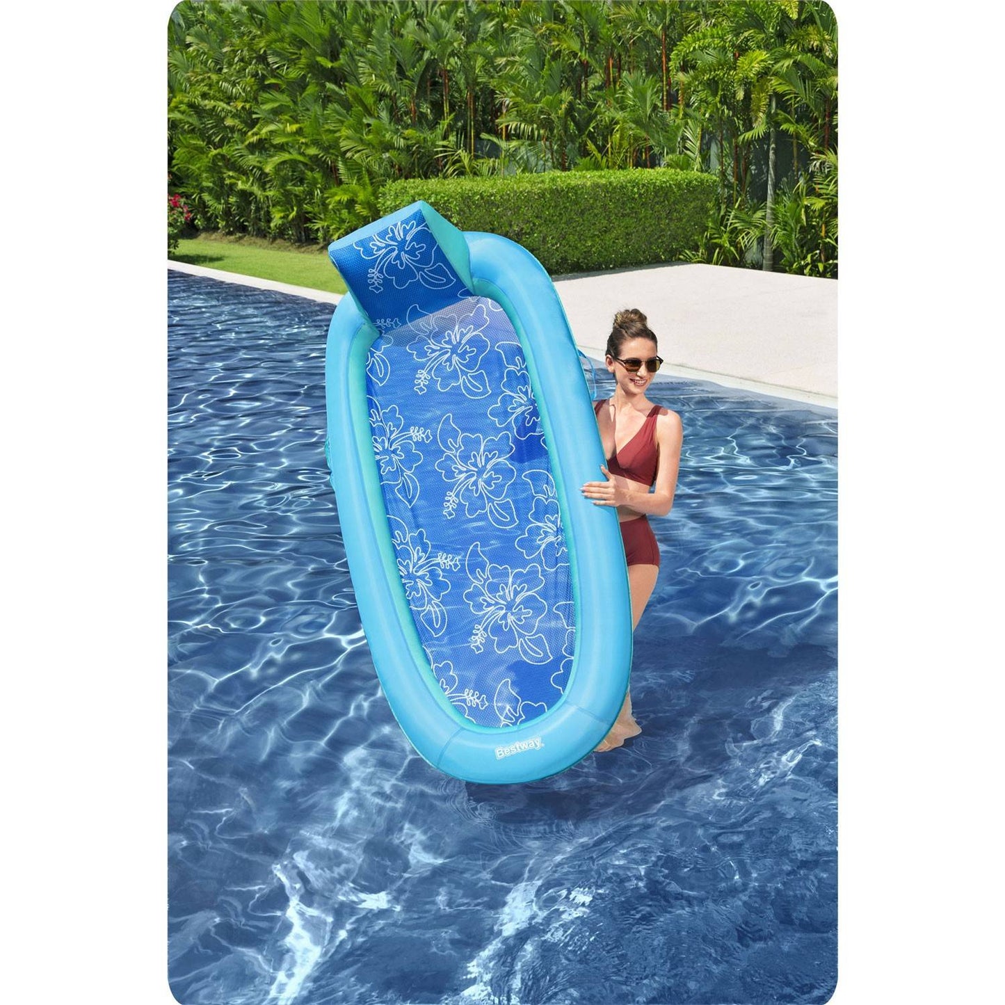 Bestway 43733 inflatable swimming mattress with backrest