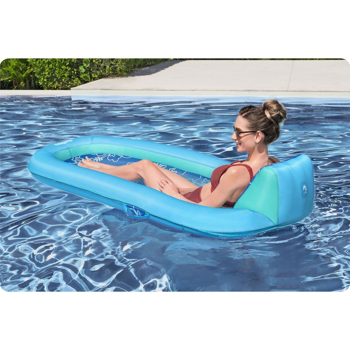 Bestway 43733 inflatable swimming mattress with backrest