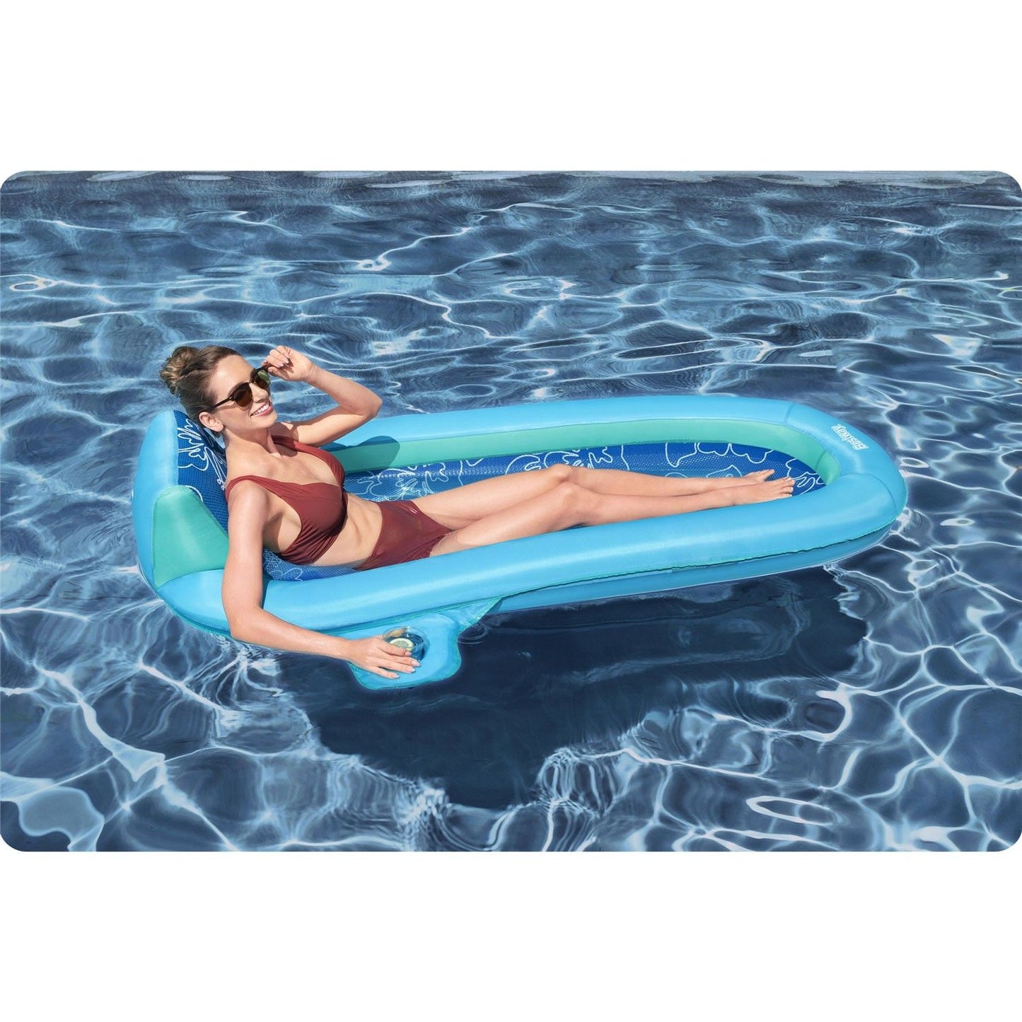 Bestway 43733 inflatable swimming mattress with backrest