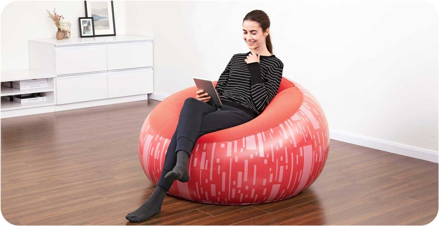Bestway 75052 red inflatable pouffe chair