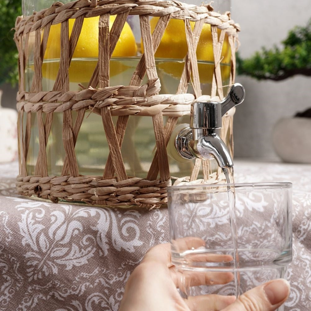 Beverage can with faucet for lemonade and bonfires at parties