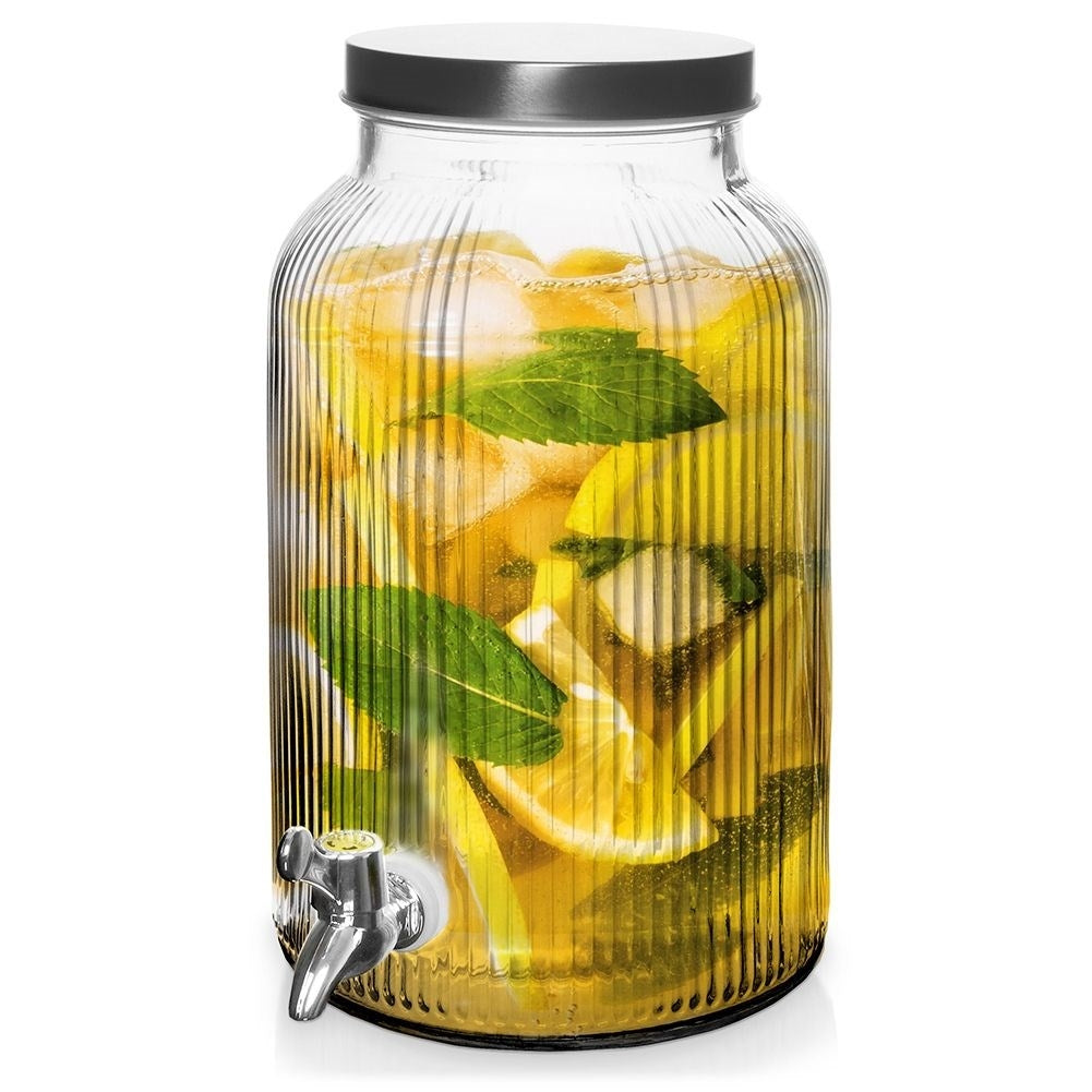 Beverage container with faucet for summer lemonade and party punch