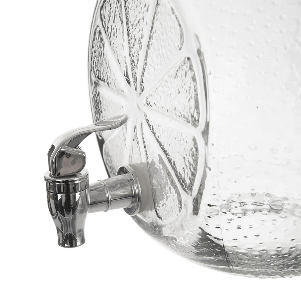 Beverage container with faucet - lemon-shaped serving