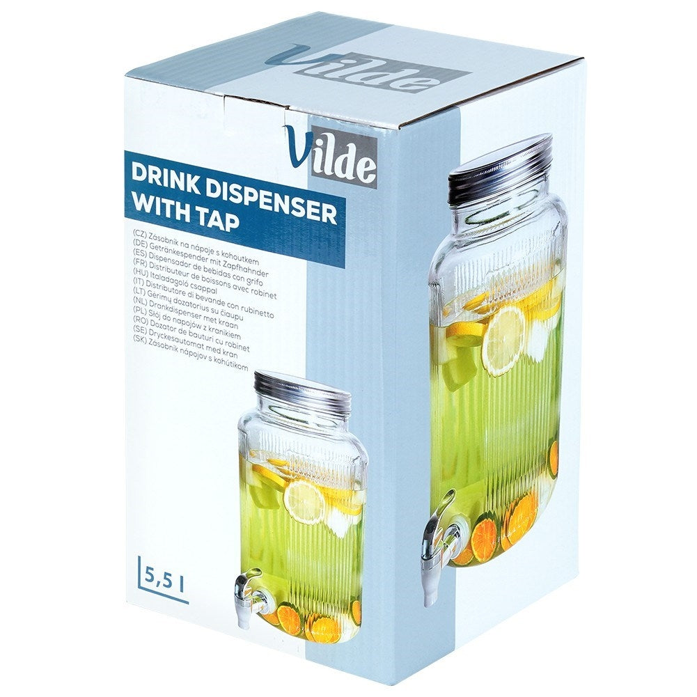 Beverage container with tap for lemonade and bonfire