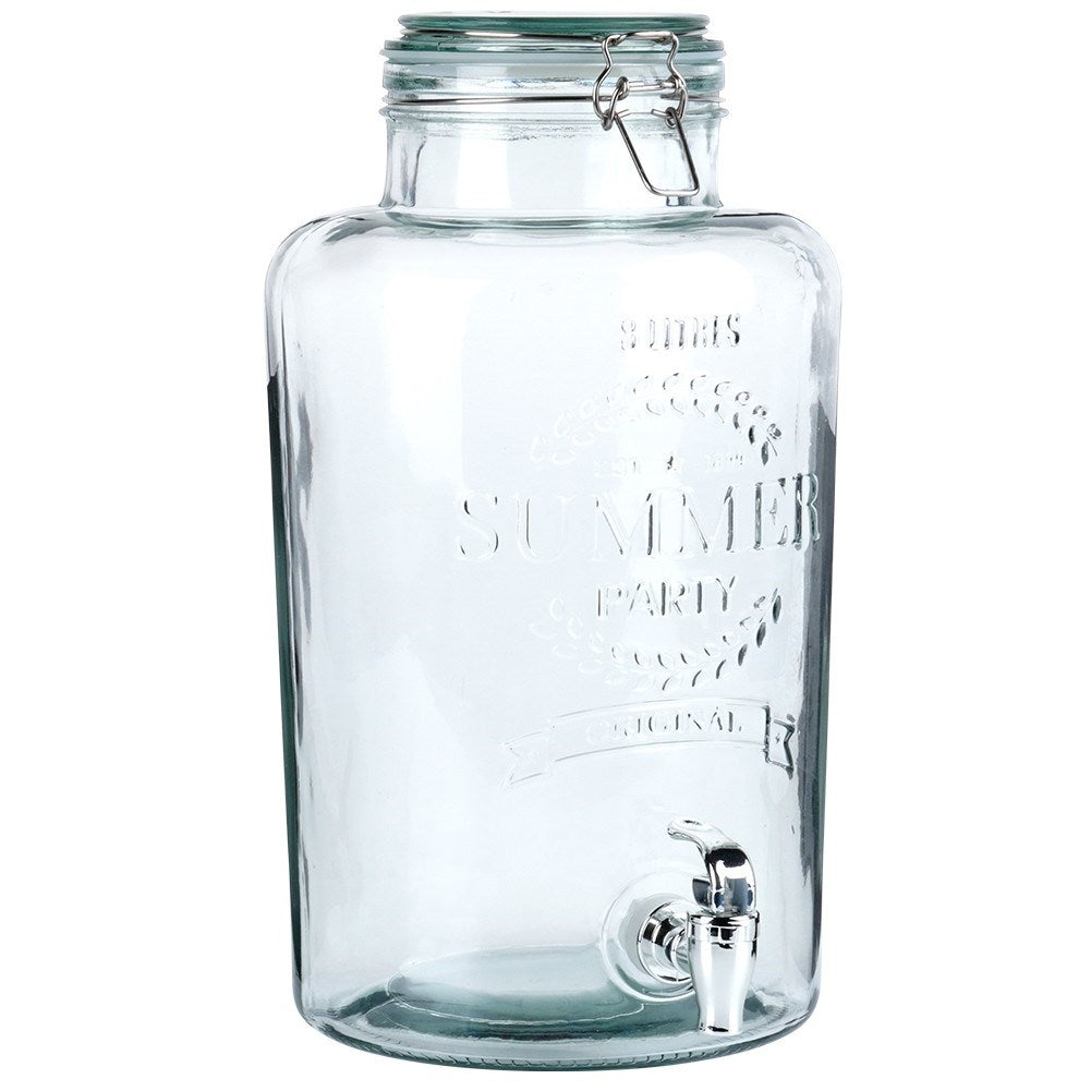 Beverage container with tap for lemonade and bonfire