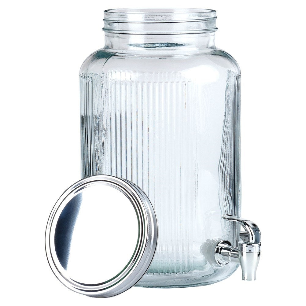 Beverage container with tap for lemonade and bonfire