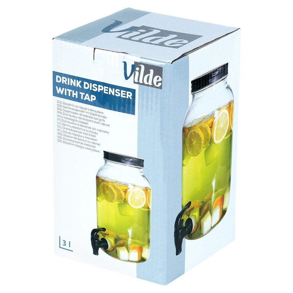 Beverage container with tap for summer lemonade and bonfire