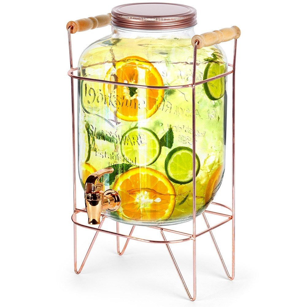 Beverage dispenser with faucet and stand