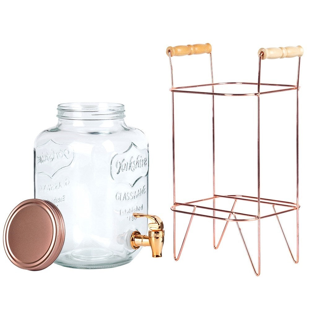 Beverage dispenser with faucet and stand