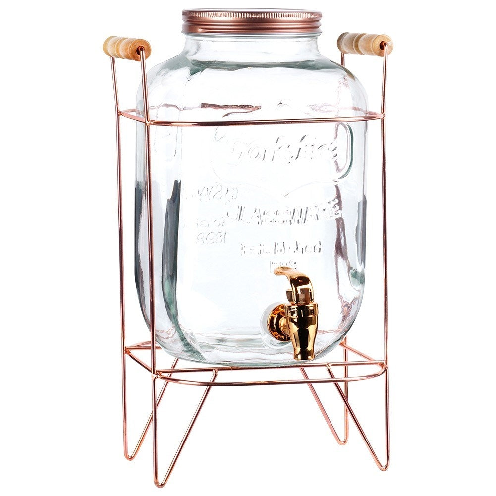 Beverage dispenser with faucet and stand