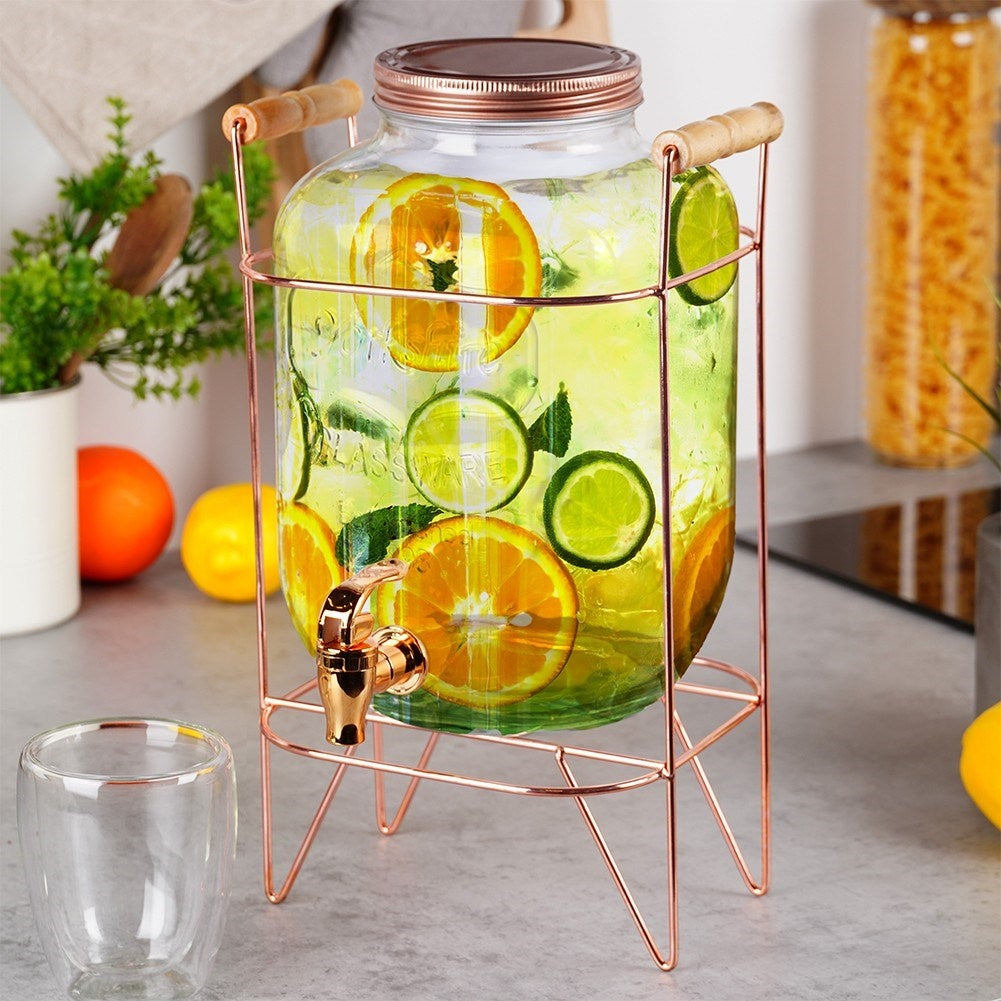 Beverage dispenser with faucet and stand
