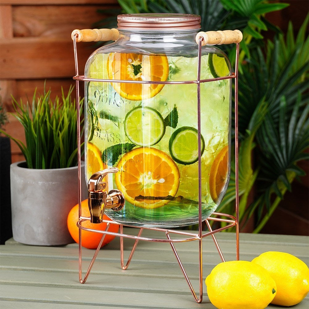 Beverage dispenser with faucet and stand