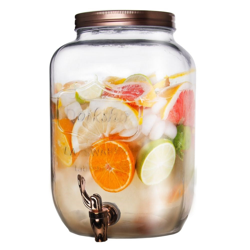 Beverage dispenser with faucet for lemonade and bonfire