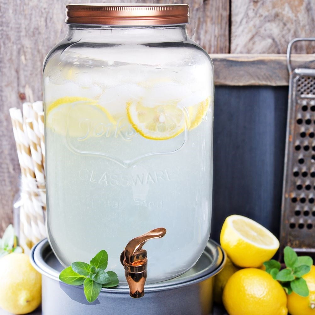 Beverage dispenser with faucet for lemonade and bonfire