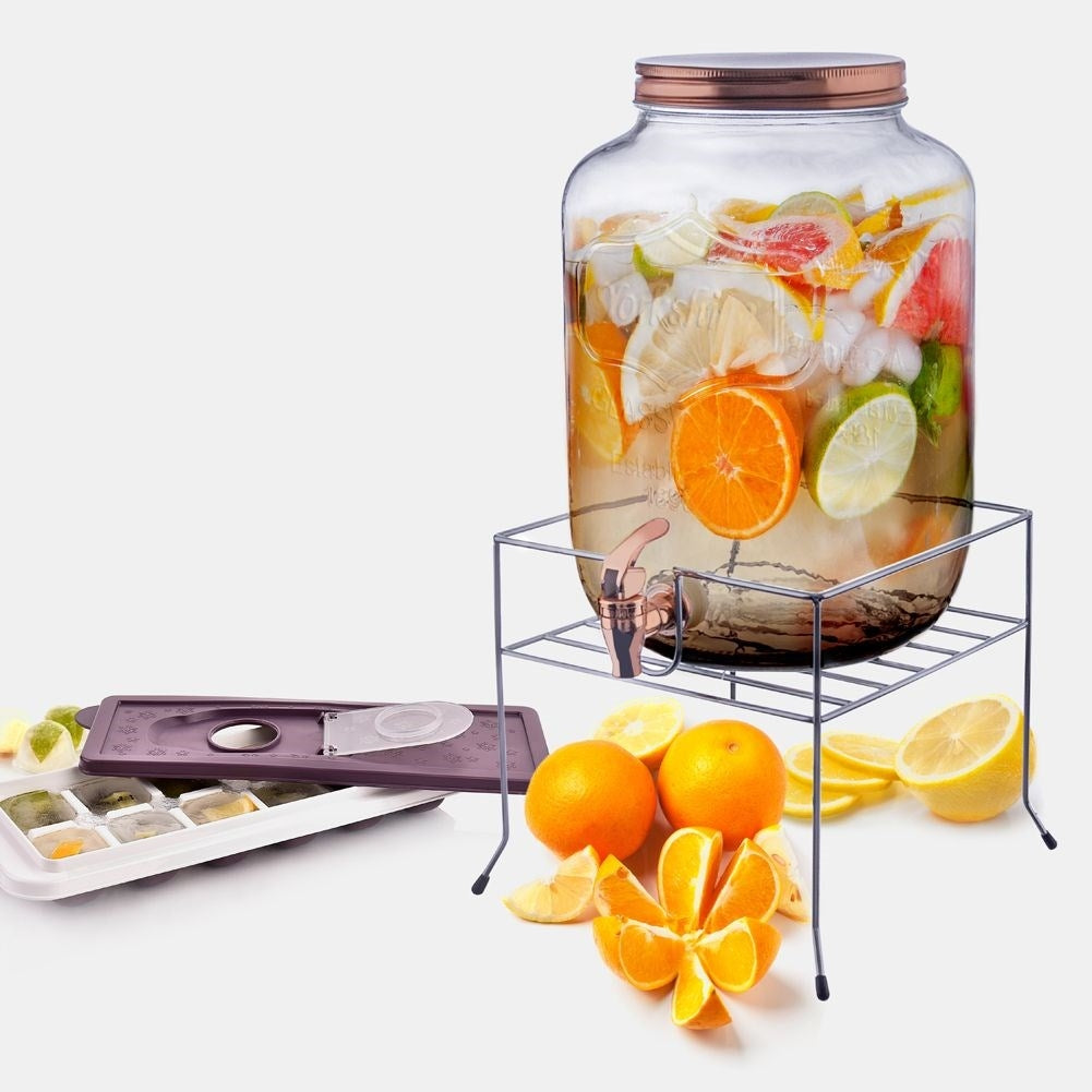 Beverage dispenser with faucet for lemonade and bonfire