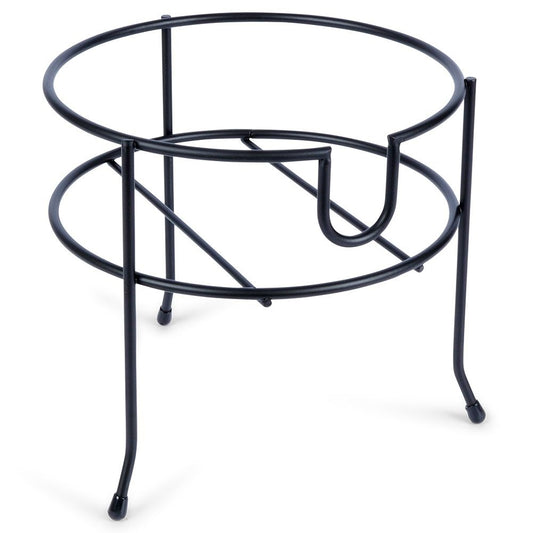 Beverage stand in black metal for easy pouring