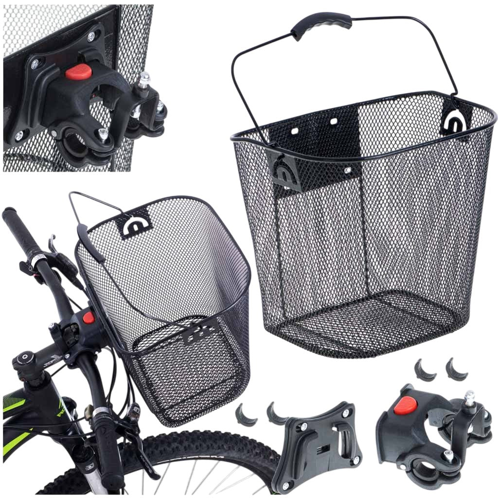 Bicycle basket front metal click basket