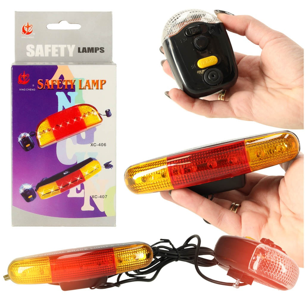 Bicycle lights with indicator - set