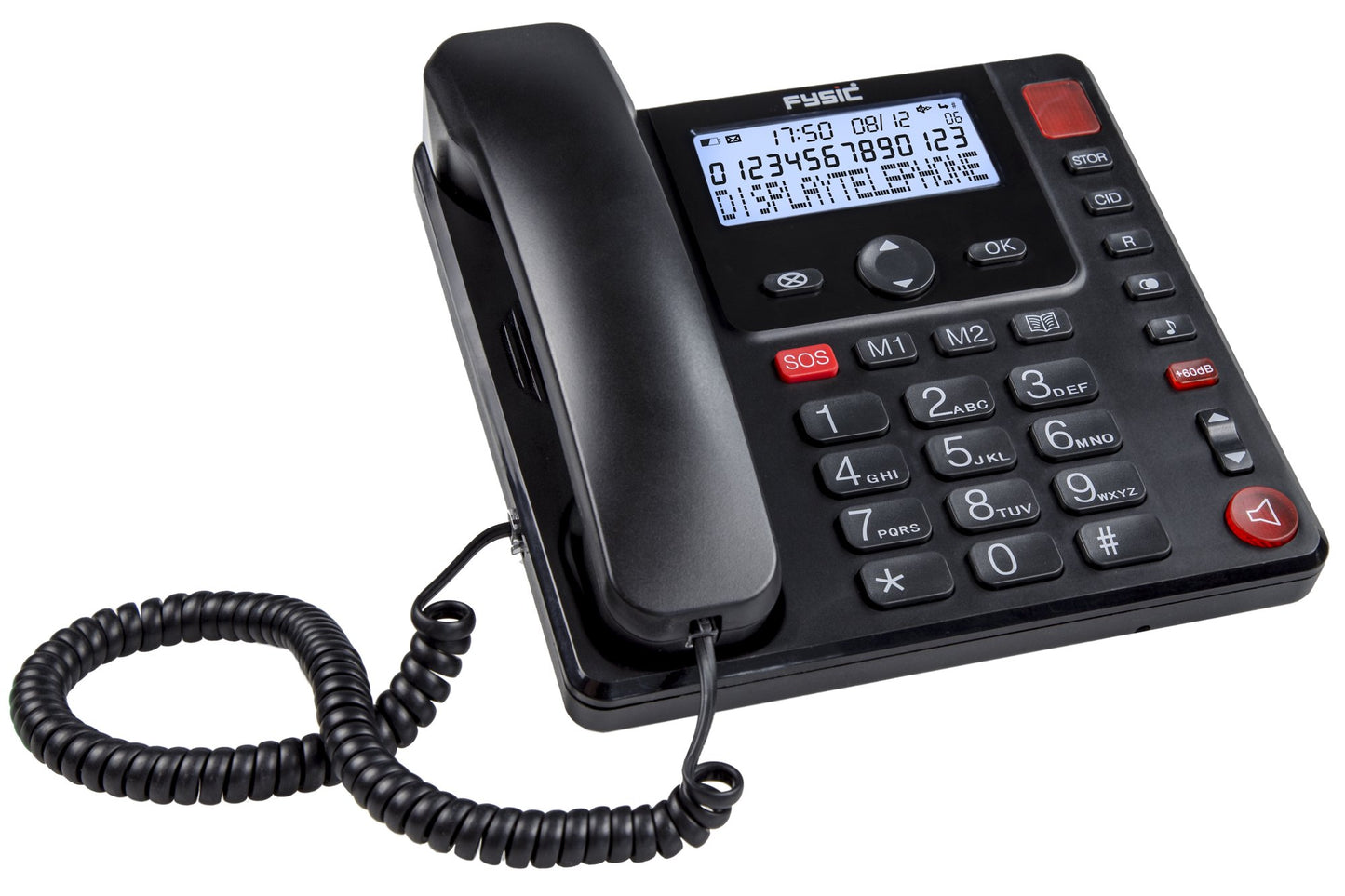 Big Button Corded Phone for Seniors, Black, Extra Loud