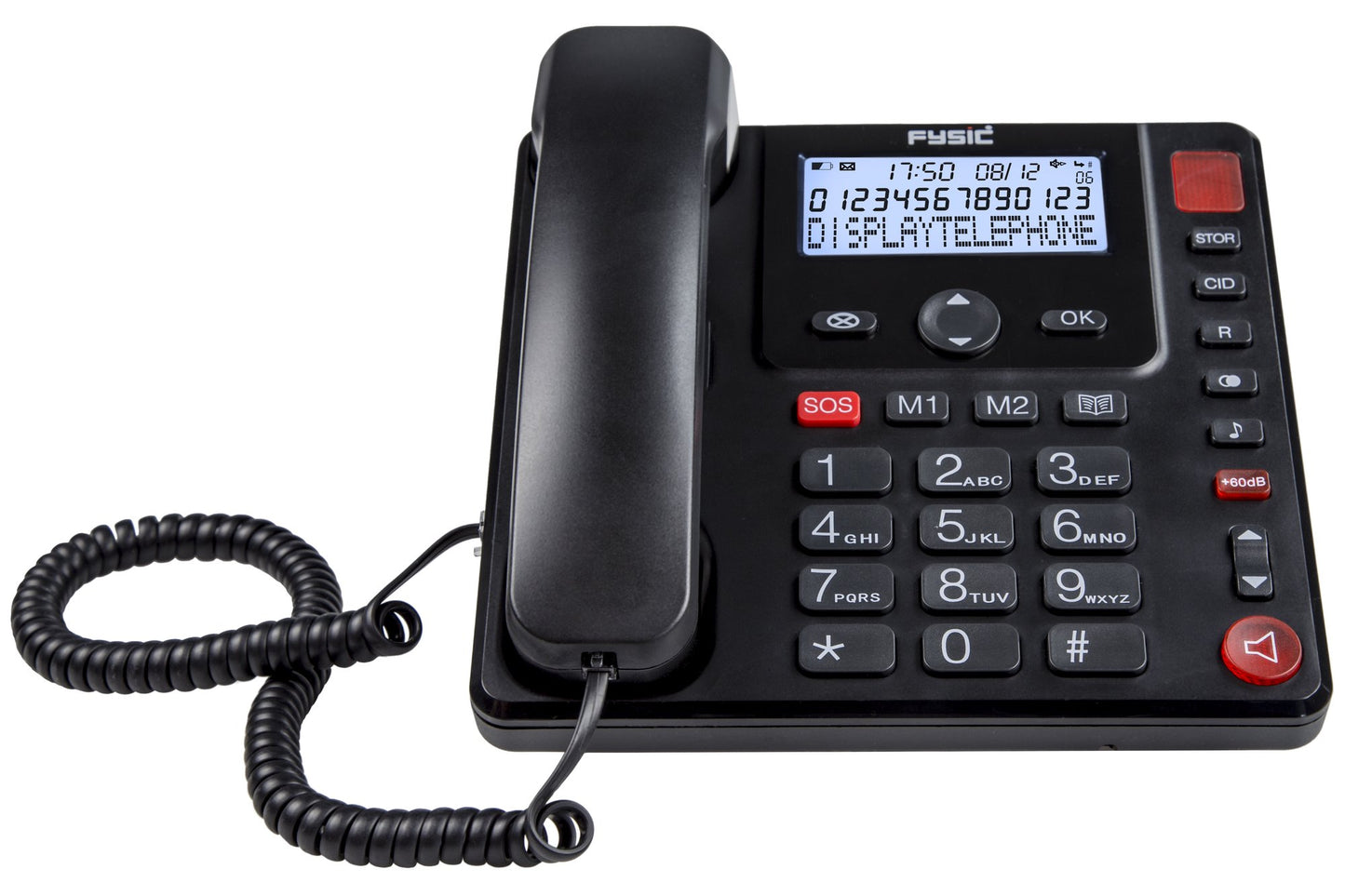 Big Button Corded Phone for Seniors, Black, Extra Loud