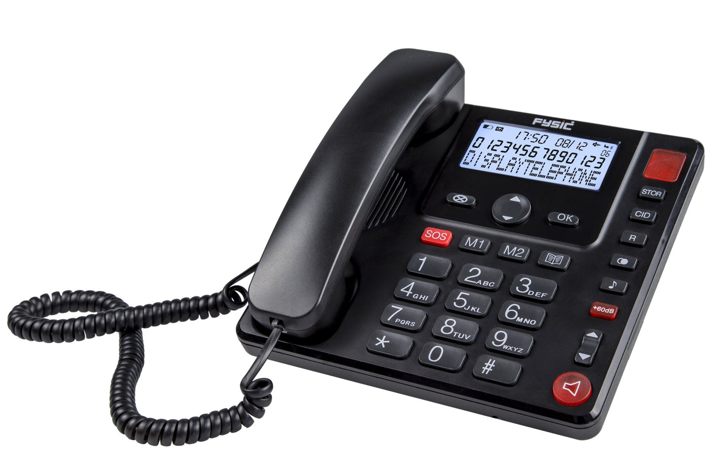 Big Button Corded Phone for Seniors, Black, Extra Loud