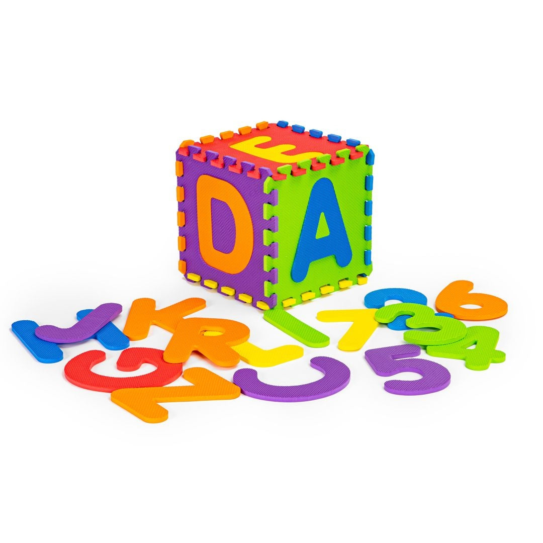 Big foam EVA mat for children letters numbers 178x178 cm 36 pcs.