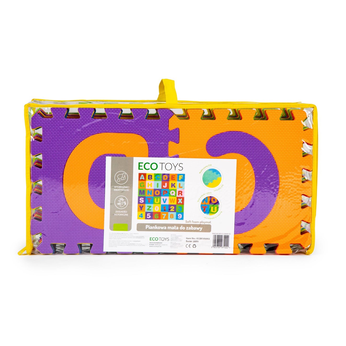 Big foam EVA mat for children letters numbers 178x178 cm 36 pcs.