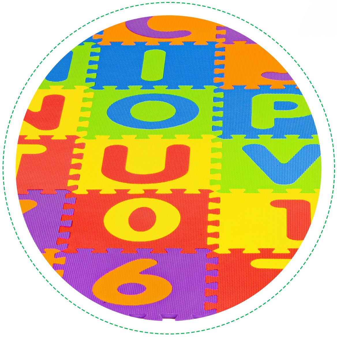 Big foam EVA mat for children letters numbers 178x178 cm 36 pcs.
