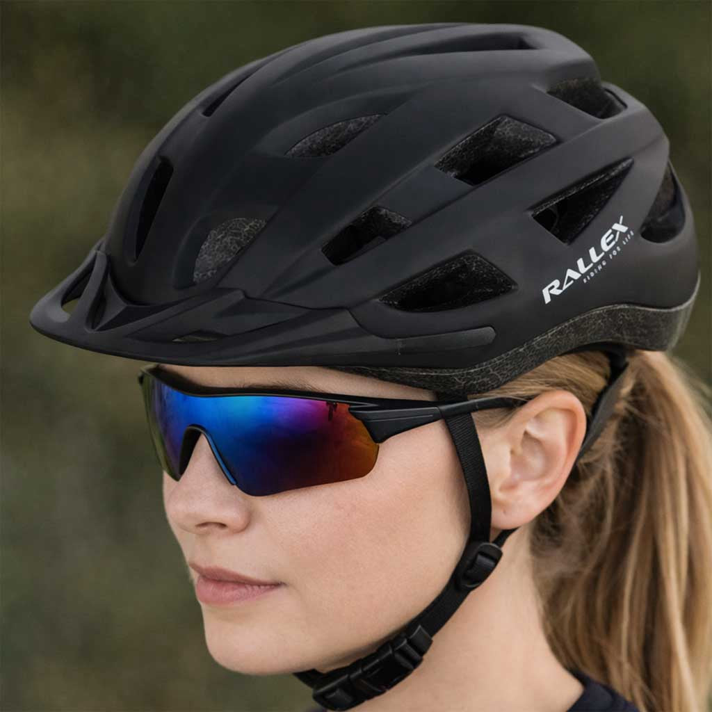 Bike Helmet With Visor, Adjustable, Black M 54–58 cm