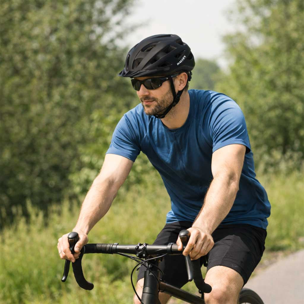 Bike Helmet With Visor, Adjustable, Black M 54–58 cm