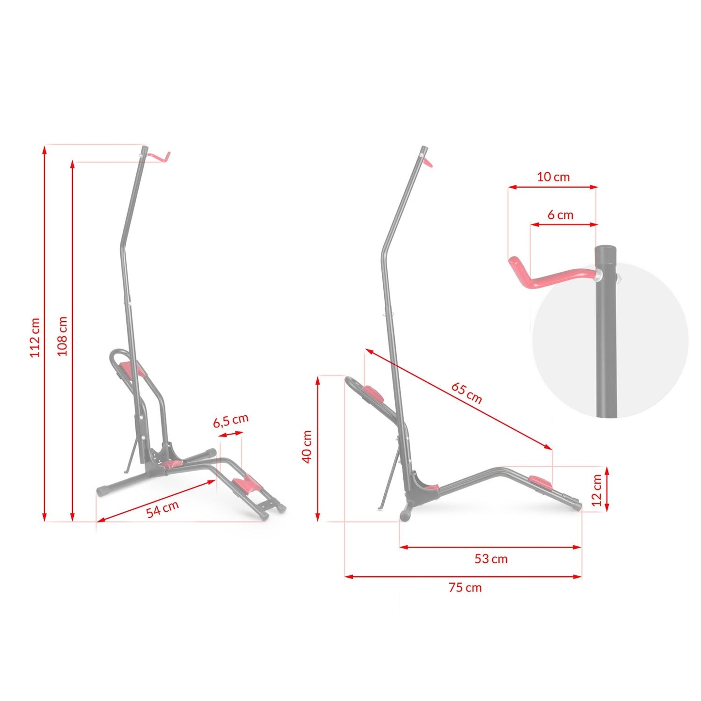 Bike rack Wall mount MB1 Steel Black